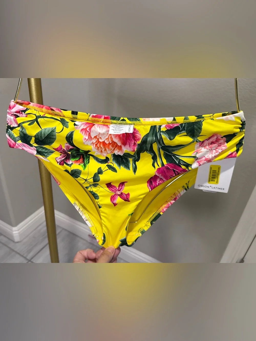 Gibson Yellow Floral Halter Bikini Set